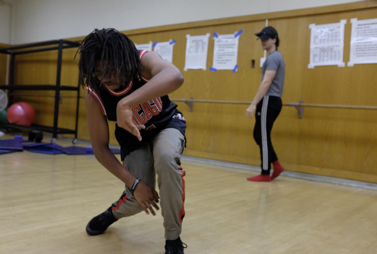 Latraye Allen, dance major, practices hip-hop dance moves in the second dance studio at American River College on Feb. 6, 2019. (Photo by Patrick Hyun Wilson)