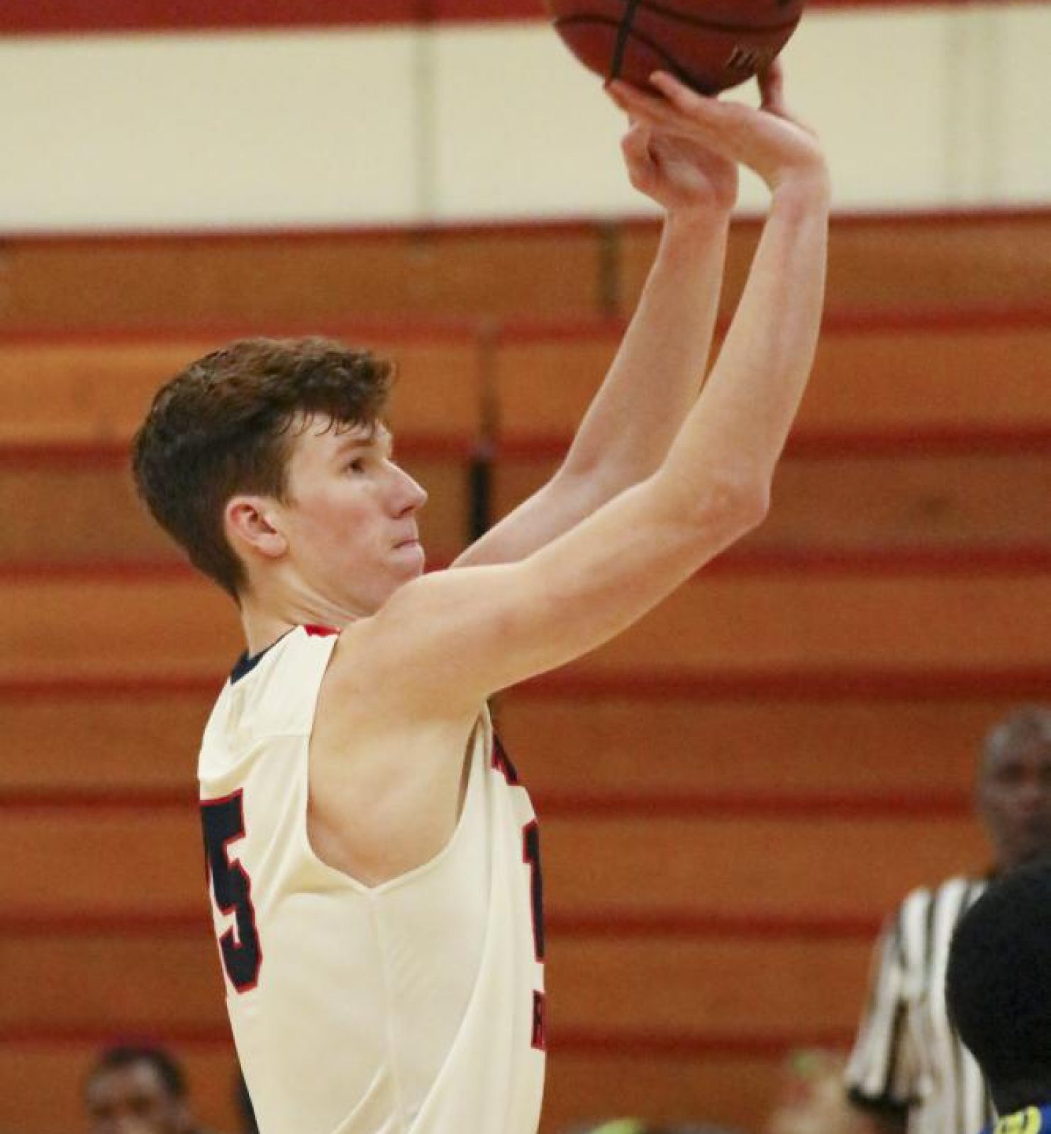 American River College freshman Jase Giorgi takes a free throw against Merritt Community College during the first round of the NorCal Regional Playoffs at ARC on Feb. 27, 2019. (Photo by Jennah Booth)