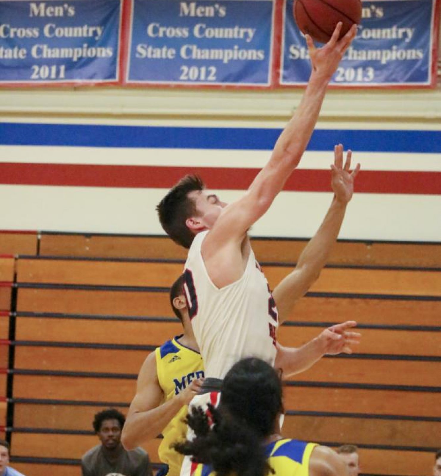 American River College sophomore small forward Parker Haven shoots the ball against Merritt Community College in the first round of the NorCal Regional Playoffs on Feb. 27, 2019 at ARC. The Beavers won the game, 79-69, and move on to play Gavilan College in Gilroy, on March 2. (Photo by Jennah Booth)