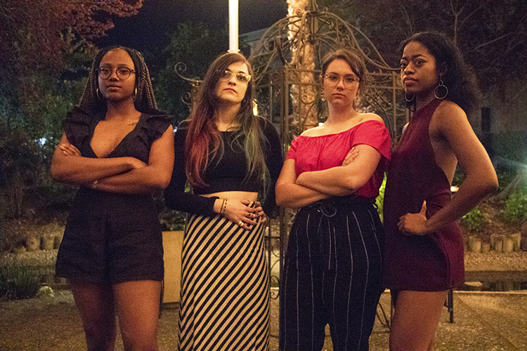 Current editors (from left to right) Alexis Warren, Hannah Yates, Jennah Booth and Imani Smith are unapologetic about being assertive in the newsroom. (Photo by Ashley Hayes-Stone)