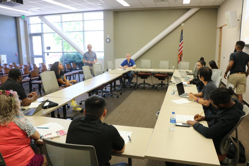 The Associated Student Body Senate spoke about the success of the food pantry and passing funds for a Black Student Union conference on April 26, 2019. (Photo by Anthony Barnes)