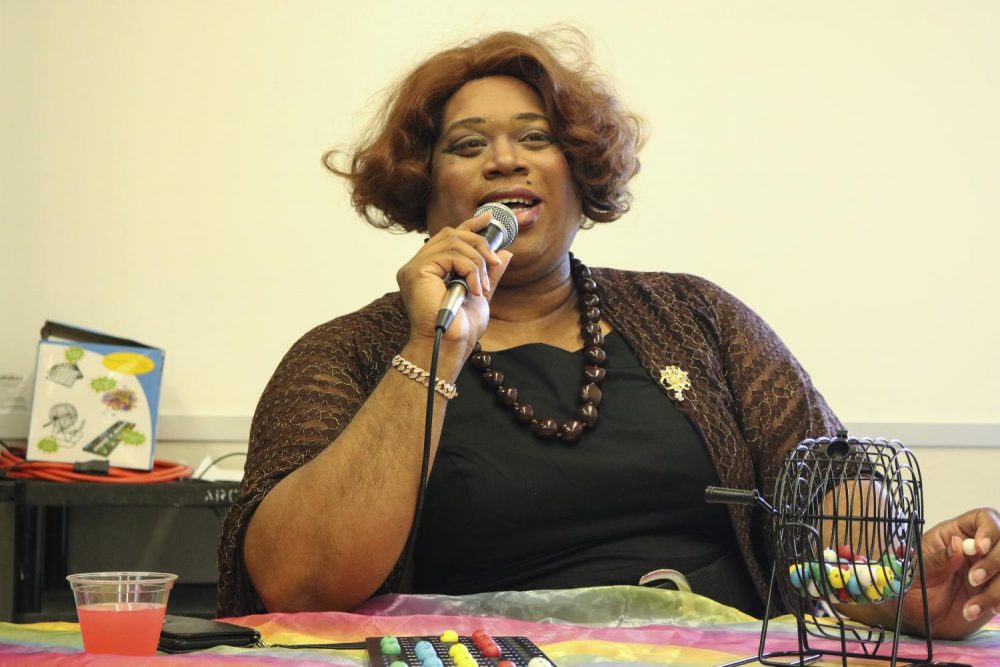 Madam Sass C. runs a Drag Bingo event during American River College’s Welcome Week on Sept. 3, 2019. ARC’s Pride Center hosted the event to give LGBTQ+ students a chance to connect and learn about the resources offered on campus. (Photo by Ariel Caspar)