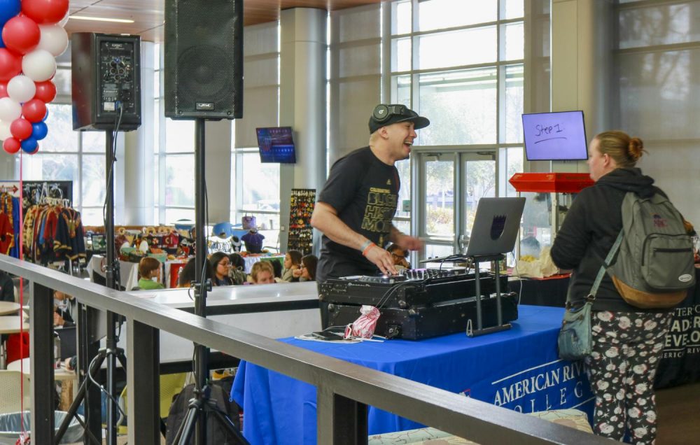 DJ EDDIE Zin was at the Student Center at American River College for the schools Weeks of Welcome Day Extravaganza on Feb.4 , 2020 (Photo by Joshua Ghiorso). 