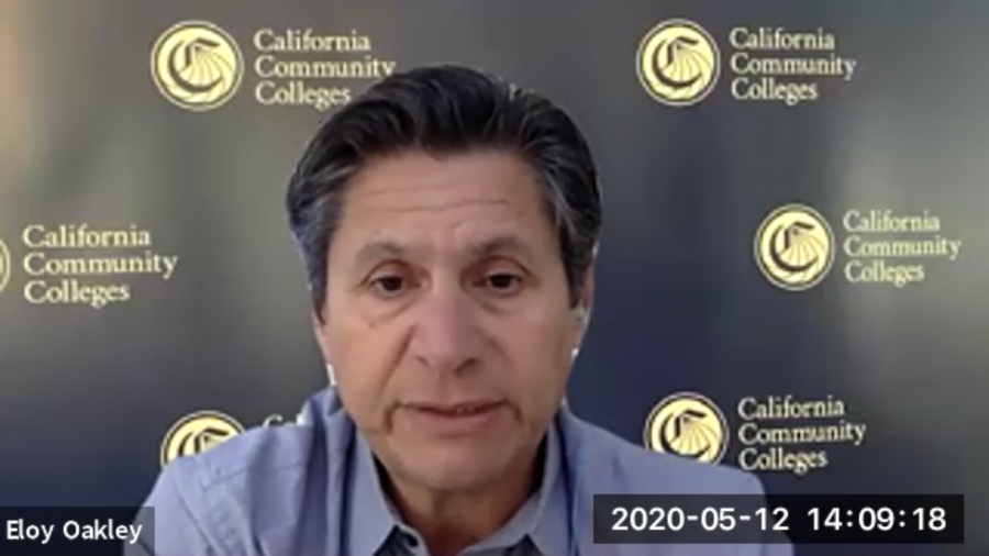 Chancellor of California Community Colleges Eloy Ortiz Oakley held his second coronavirus-related virtual press conference with student media on May 12, 2020.