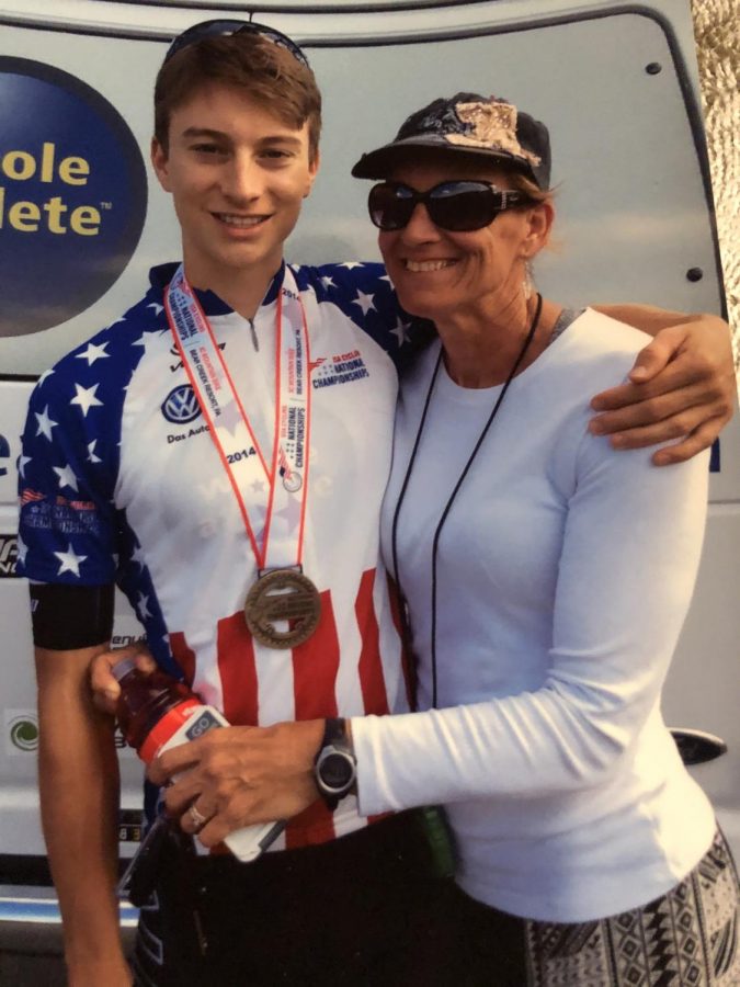 Tour+de+France+participant+Neilson+Powless+alongside+his+mother%2C+Jeanette+Powless+who+is+the+women%E2%80%99s+track+and+field+coach+at+American+River+College+%28Photo+courtesy+of+Jeanette+Powless%29