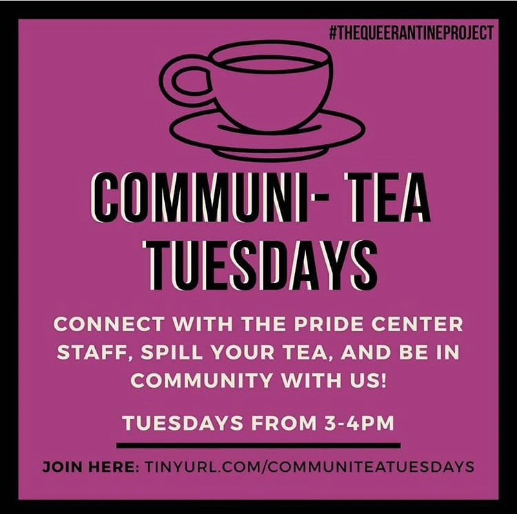 The American River College Pride Center invites LGBTQ+ students to spill their tea by attending Communi-Tea Tuesdays, a virtual Pride Center Space, during the fall 2020 semester. (Photo courtesy of the ARC Pride Center)