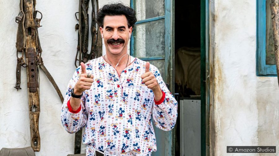 Sacha Baron Cohen stars in “Borat Subsequent Moviefilm”, released in select theaters and on Amazon Prime on Oct. 23, 2020. (Photo courtesy of Amazon Studios)
