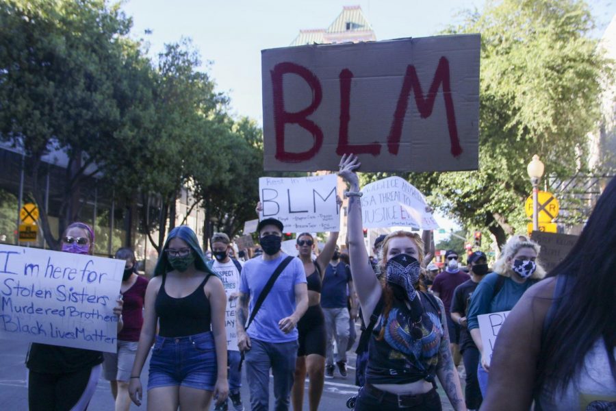 Toni Shiffmaier and the four student senate presidents of the district were motivated to launch a BLM task force after the death of George Floyd and other cases of police brutality against African-Americans this year. (Photo by Emily Mello)