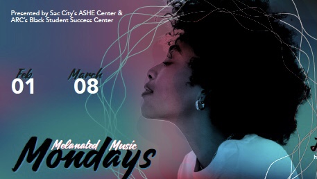 American River Colleges Melanated Music Mondays is a space to come through and get counseling information, do homework and listen to popular music by artists with melanin in their skin. (Photo via American River College)
