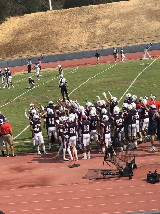 The+American+River+College+football+team+cheers+on+its+players%2C+though+the+team+sustained+a+16-30+loss+versus+Laney+college+on+Oct.+2%2C+2021.+%28Photo+by+Cynsere+Kelly%29+%0A