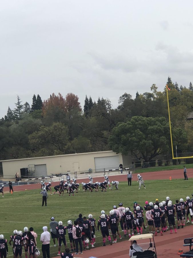 The+American+River+College+football+team+drives+for+a+score+to+put+an+end+to+the+game+against+Santa+Rosa+College+on+Oct.+23+%28Photo+by+Cynsere+Kelly%29