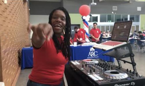  DJ Remme a DJ who works a lot of Los Rios Community College District events shown here working American River College’s New Student Orientation on Aug.11 2018 (Photo courtesy of DJ Remme)
