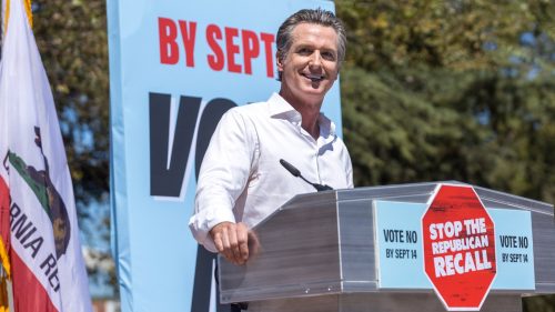 The election to recall California Gov. Gavin Newsom, pictured at American River College  on May 1, 2019, was a controversial and unfair procedure. (Photo by Patrick Hyun Wilson)