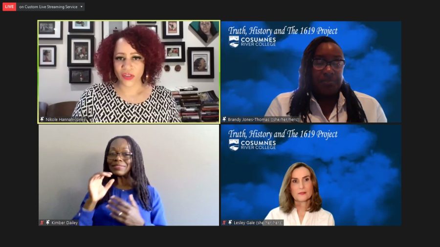 Pulitzer+Prize-winning+journalist+Nikole+Hannah-Jones+discussed+truth%2C+history+and+%E2%80%9CThe+1619+Project%E2%80%9D+at+Cosumnes+River+College%E2%80%99s+Martin+Luther+King+Jr.+Day+Signature+Event+on+Jan.+26%2C+2022.+%28Screenshot+by+Jahson+Nahal%29