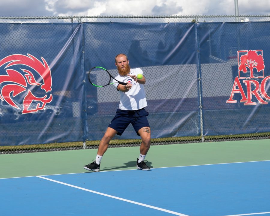 The men’s tennis team at American River College is currently ranked as the number one junior college in Northern California, in the spring semester of 2022, thanks to the performance of Micah Irwin. (Photo courtesy of Bo Jabery-Madison)