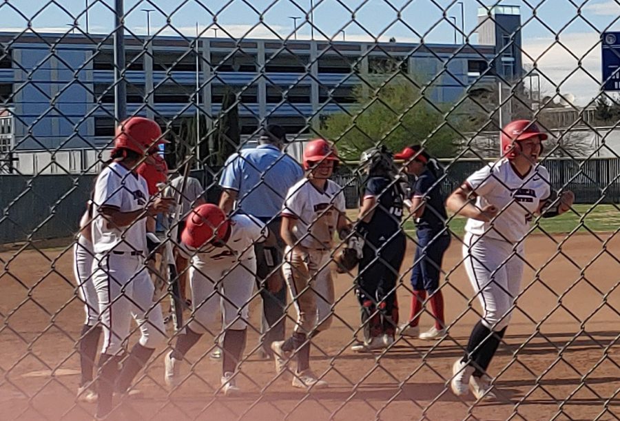  The American River College softball team played a doubleheader against Santa Rosa Junior College on March 12, 2022. ARC would lose both games but the scoring efforts were aided by Casey Bennett. (Photo by Sam Berg) 