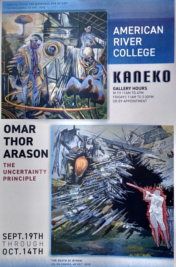 “The Uncertainty Principle,” is an exhibit at the Kaneko Gallery at American River College that is showcasing surreal artist Omar Thor Arason, and runs through Oct. 14. (Photo courtesy of Patricia Wood)
