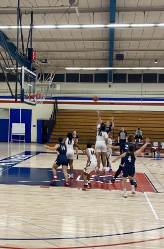 The American River College women’s basketball team brings home the first win of the season, 68-41, against Gavilan Junior College on Nov. 19. (Photo by Carla Montaruli)