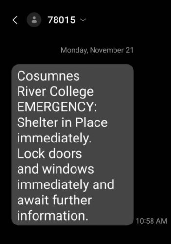 LRCCD sent a message on Nov. 21 to all students, faculty and staff informing them that it was necessary to take safety measures due to a possible threat on CRC campus. (Photo by Lorraine Barron)