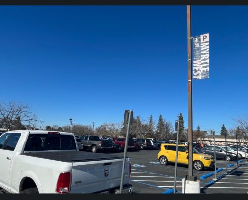 Parking is still free for students during the spring 2023 semester. Students can park in the parking garage, the stadium parking lot, and the Myrtle East and West parking lots. (Photo by Jeralynn Querubin)