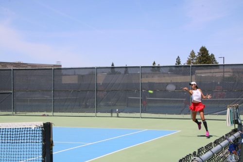 During a college tennis match the absence of referees can be a problem