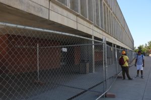 Due to the closure of Davies Hall on Sept. 8, there is now fencing around the building which adds to the many issues impacting the American River College community. (Photo by Shy Bell) 