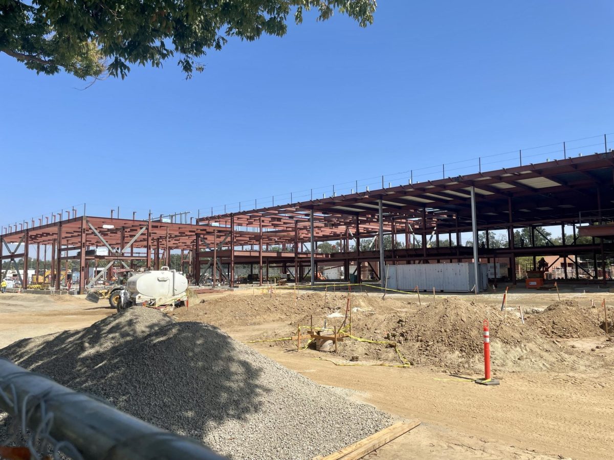 Looking at the progress and construction of the Technical Education building on Sept.19. It is located on the east side of American River Colleges main campus. The building is due to be ready for students in Fall 2024. (Photo by Jonathan Plazola)
