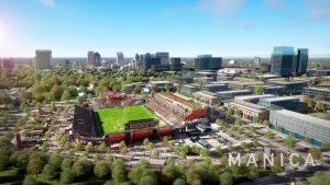 Based on the renderings made available, Railyards Stadium is set to hold 12,000 people and become a new hub for sports and entertainment within Sacramento. (Photo Illustration courtesy of Sacramento Republic Football Club)