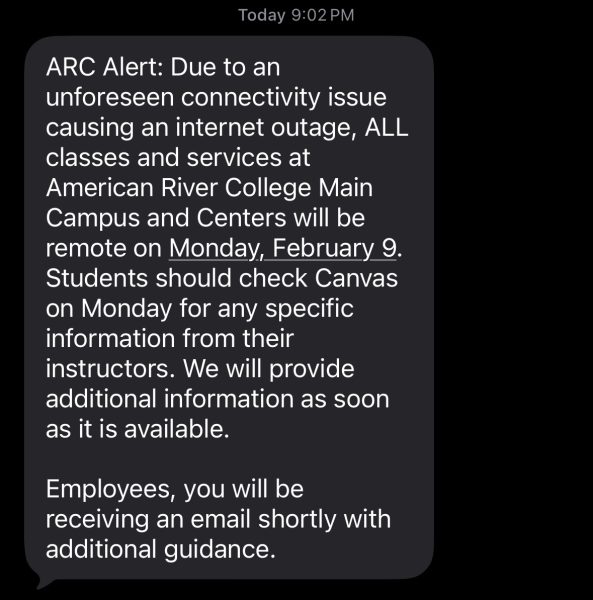  A message was sent to ARC students and staff, notifying them that classes and services will be held online on Monday, Feb. 9 (Photo by Jose Herrera) 