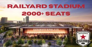 The Sacramento Republic FC's new Railyard stadium plans get an upgrade to 20,000+ seats. (Photo Illustration by Marquis Martin)